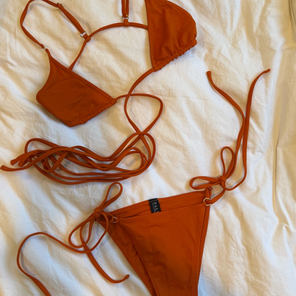 Orange String Wrap Bikini